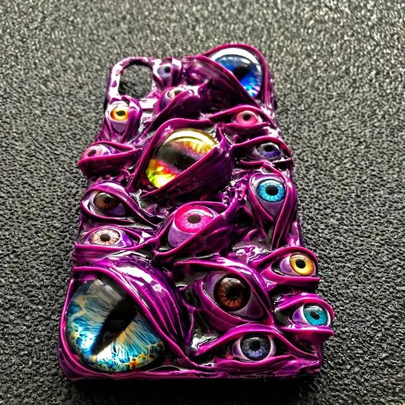Handmade Gothic Decoden 3D Horror Scary Phone Case For Iphone 15 Pro Max 14 13 12 11Pro Xs Max XR X 8Plus Case Back Shell Cover