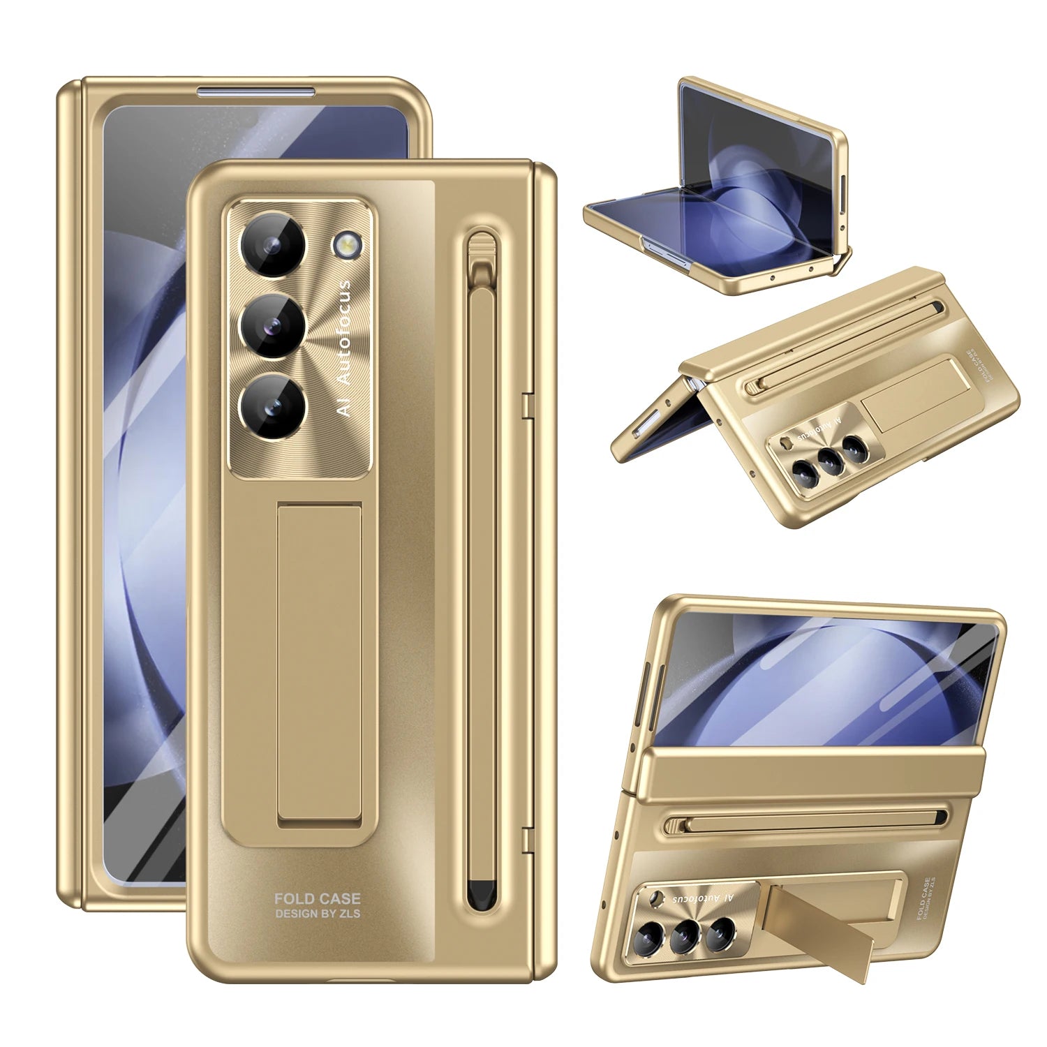 With Touch Pen For Samsung Galaxy Z Fold 7 6 5 4 Case Hinge Armor Shockproof Magnetic Kickstand Full Protection Folding Cover